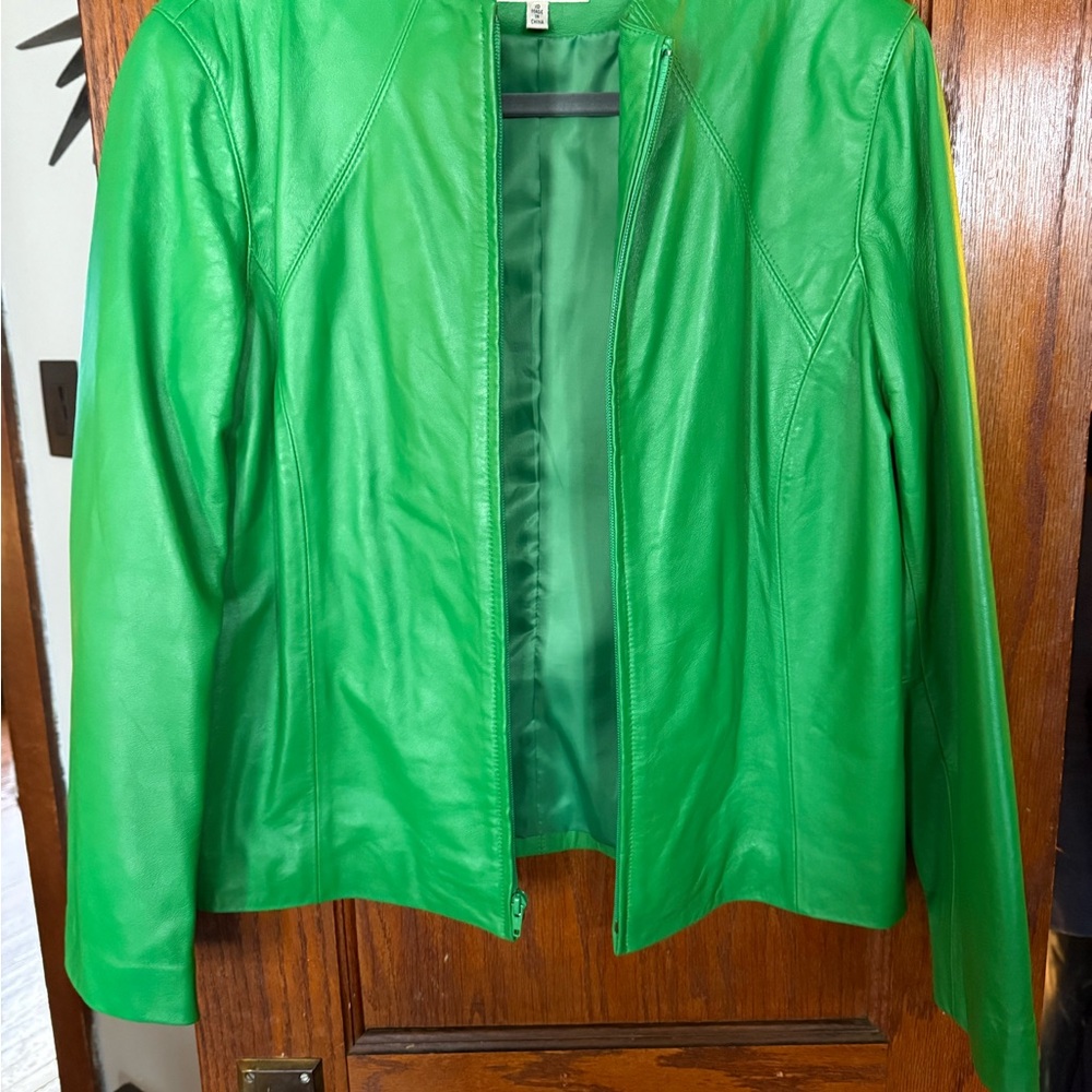 Vibrant Green Leather Jacket